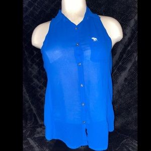 Abercrombie & Fitch blue sleeveless shirt
